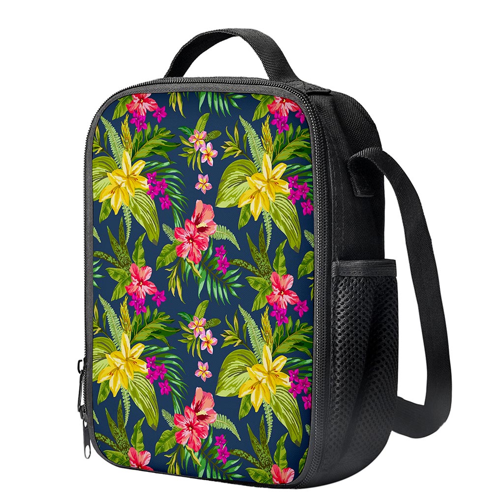 Aloha Hawaiian Flowers Pattern Print Crossbody Lunch Bag