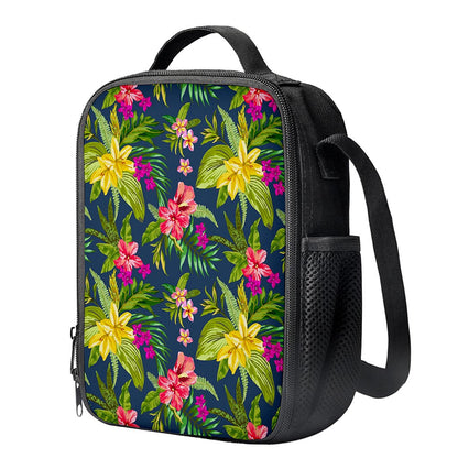 Aloha Hawaiian Flowers Pattern Print Crossbody Lunch Bag