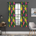 Aloha Hawaiian Flowers Pattern Print Grommet Curtain Panels