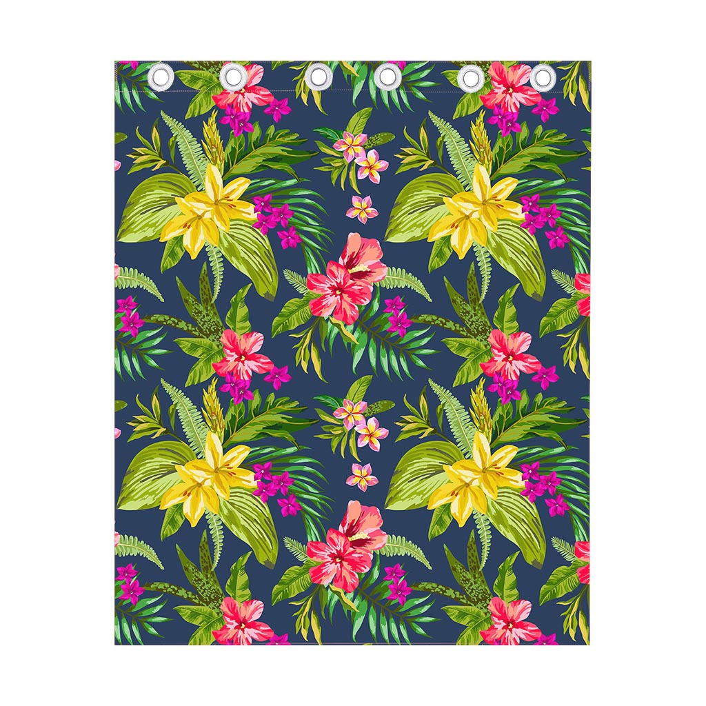 Aloha Hawaiian Flowers Pattern Print Curtain