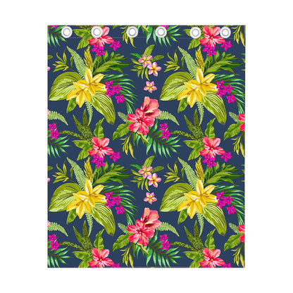 Aloha Hawaiian Flowers Pattern Print Curtain