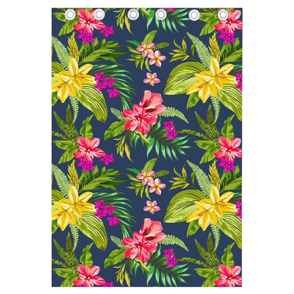 Aloha Hawaiian Flowers Pattern Print Curtain