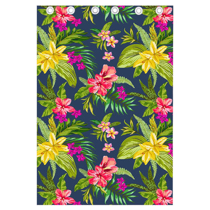 Aloha Hawaiian Flowers Pattern Print Curtain