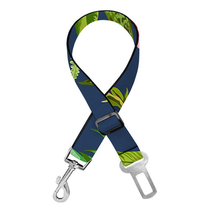 Aloha Hawaiian Flowers Pattern Print Dog Seat Belt