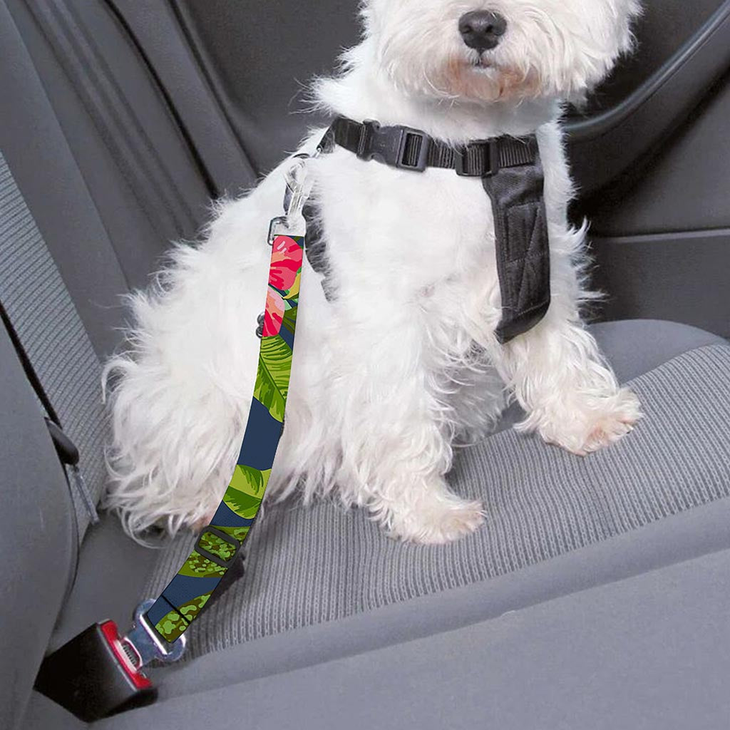 Aloha Hawaiian Flowers Pattern Print Dog Seat Belt