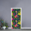 Aloha Hawaiian Flowers Pattern Print Door Sticker