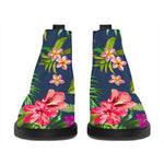 Aloha Hawaiian Flowers Pattern Print Flat Ankle Boots