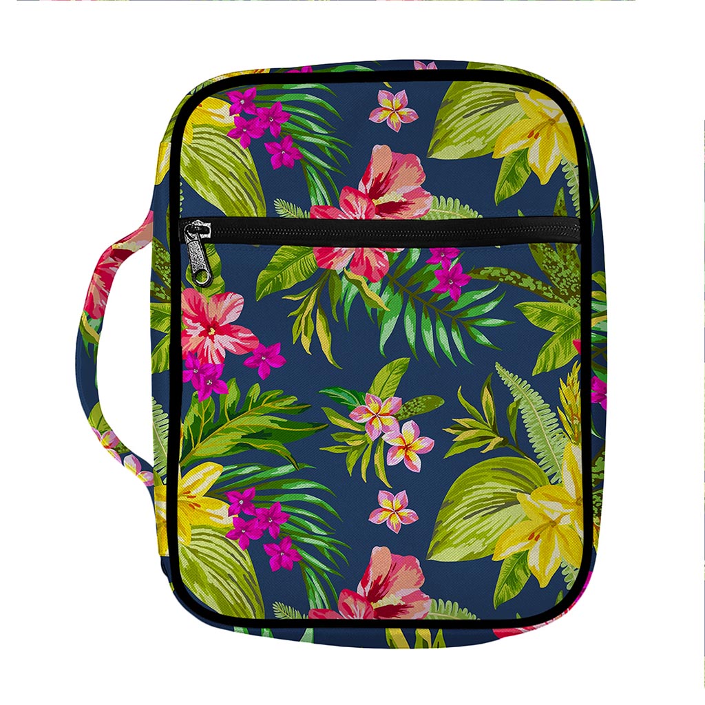 Aloha Hawaiian Flowers Pattern Print Front Pocket Bible Bag