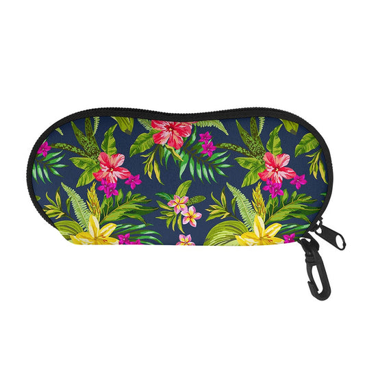 Aloha Hawaiian Flowers Pattern Print Glasses Case