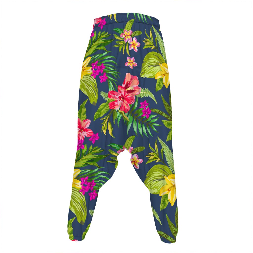 Aloha Hawaiian Flowers Pattern Print Hammer Pants