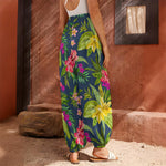 Aloha Hawaiian Flowers Pattern Print Harem Pants