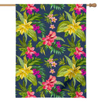 Aloha Hawaiian Flowers Pattern Print House Flag