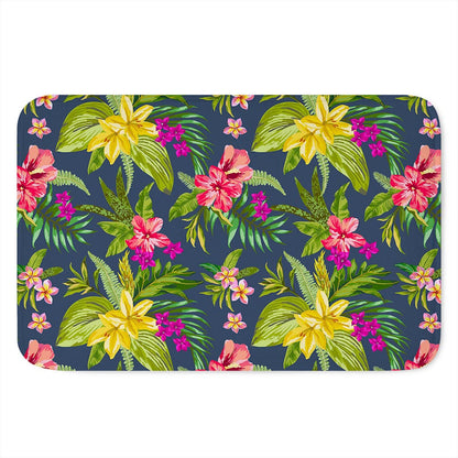 Aloha Hawaiian Flowers Pattern Print Indoor Door Mat