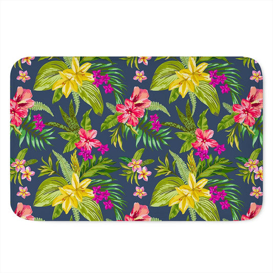 Aloha Hawaiian Flowers Pattern Print Indoor Door Mat