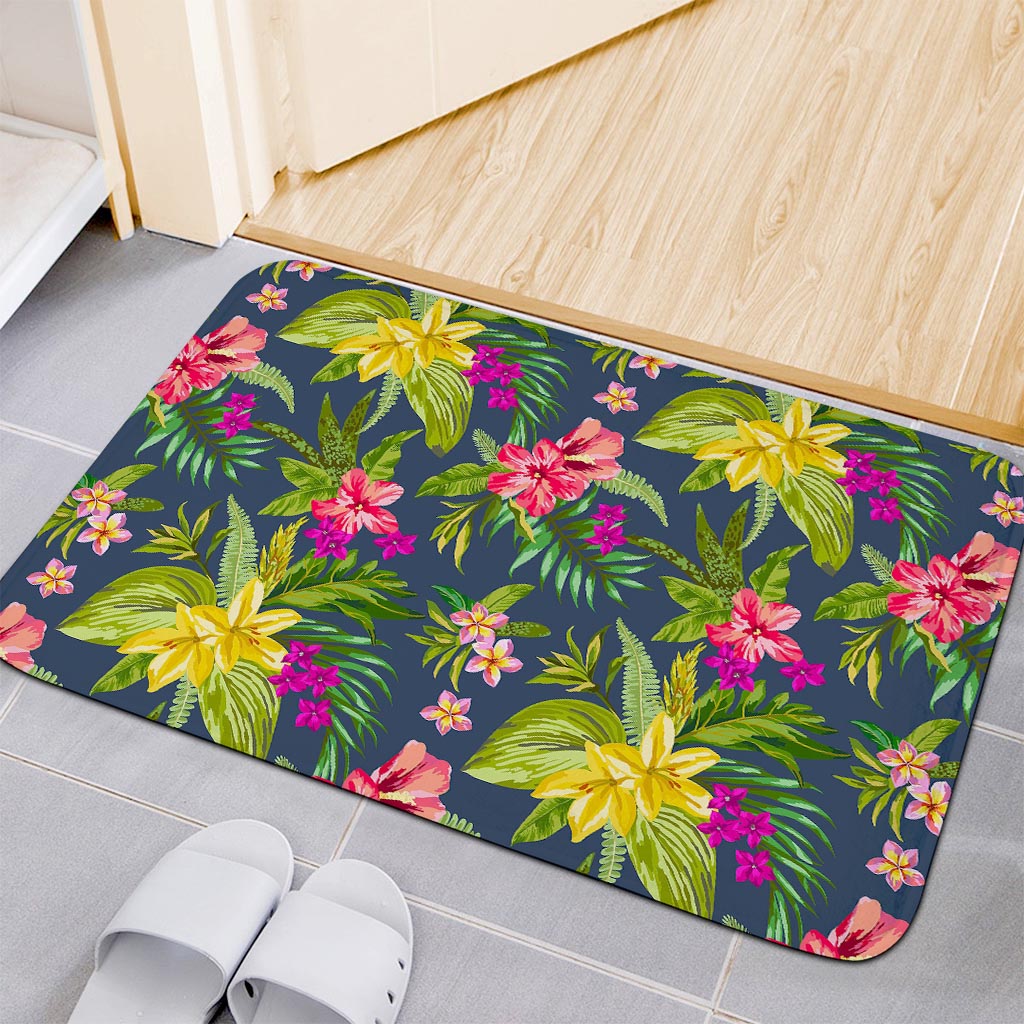 Aloha Hawaiian Flowers Pattern Print Indoor Door Mat