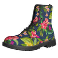 Aloha Hawaiian Flowers Pattern Print Lace-Up Boots