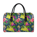 Aloha Hawaiian Flowers Pattern Print Leather Duffel Bag