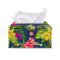 Aloha Hawaiian Flowers Pattern Print Leather Tissue Box Cover