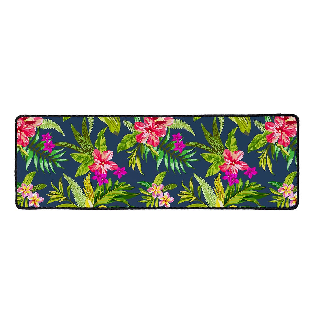 Aloha Hawaiian Flowers Pattern Print Long Kitchen Mat