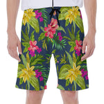 Aloha Hawaiian Flowers Pattern Print Men's Beach Shorts