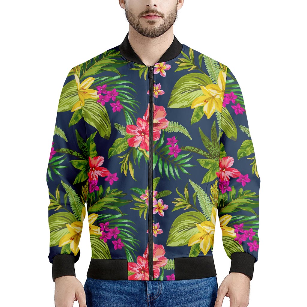 Aloha Hawaiian Flowers Pattern Print Men's Bomber Jacket