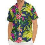 Aloha Hawaiian Flowers Pattern Print Men's Deep V-Neck Shirt