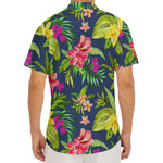 Aloha Hawaiian Flowers Pattern Print Men's Deep V-Neck Shirt