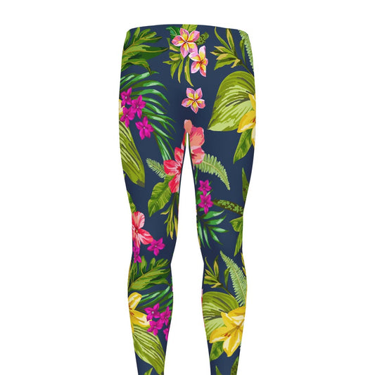 Aloha Hawaiian Flowers Pattern Print Men's leggings