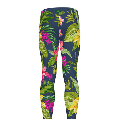 Aloha Hawaiian Flowers Pattern Print Men's leggings