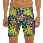 Aloha Hawaiian Flowers Pattern Print Men's Long Boxer Briefs
