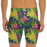 Aloha Hawaiian Flowers Pattern Print Men's Long Boxer Briefs