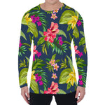 Aloha Hawaiian Flowers Pattern Print Men's Long Sleeve T-Shirt