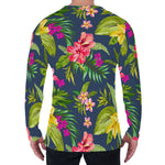 Aloha Hawaiian Flowers Pattern Print Men's Long Sleeve T-Shirt