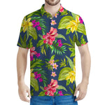 Aloha Hawaiian Flowers Pattern Print Men's Polo Shirt