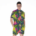 Aloha Hawaiian Flowers Pattern Print Men's Romper