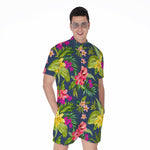 Aloha Hawaiian Flowers Pattern Print Men's Rompers