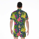 Aloha Hawaiian Flowers Pattern Print Men's Rompers