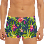Aloha Hawaiian Flowers Pattern Print Men's Short Boxer Briefs