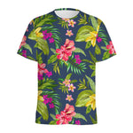 Aloha Hawaiian Flowers Pattern Print Men's Sports T-Shirt