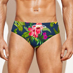 Aloha Hawaiian Flowers Pattern Print Men's Swim Briefs