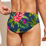 Aloha Hawaiian Flowers Pattern Print Men's Swim Briefs