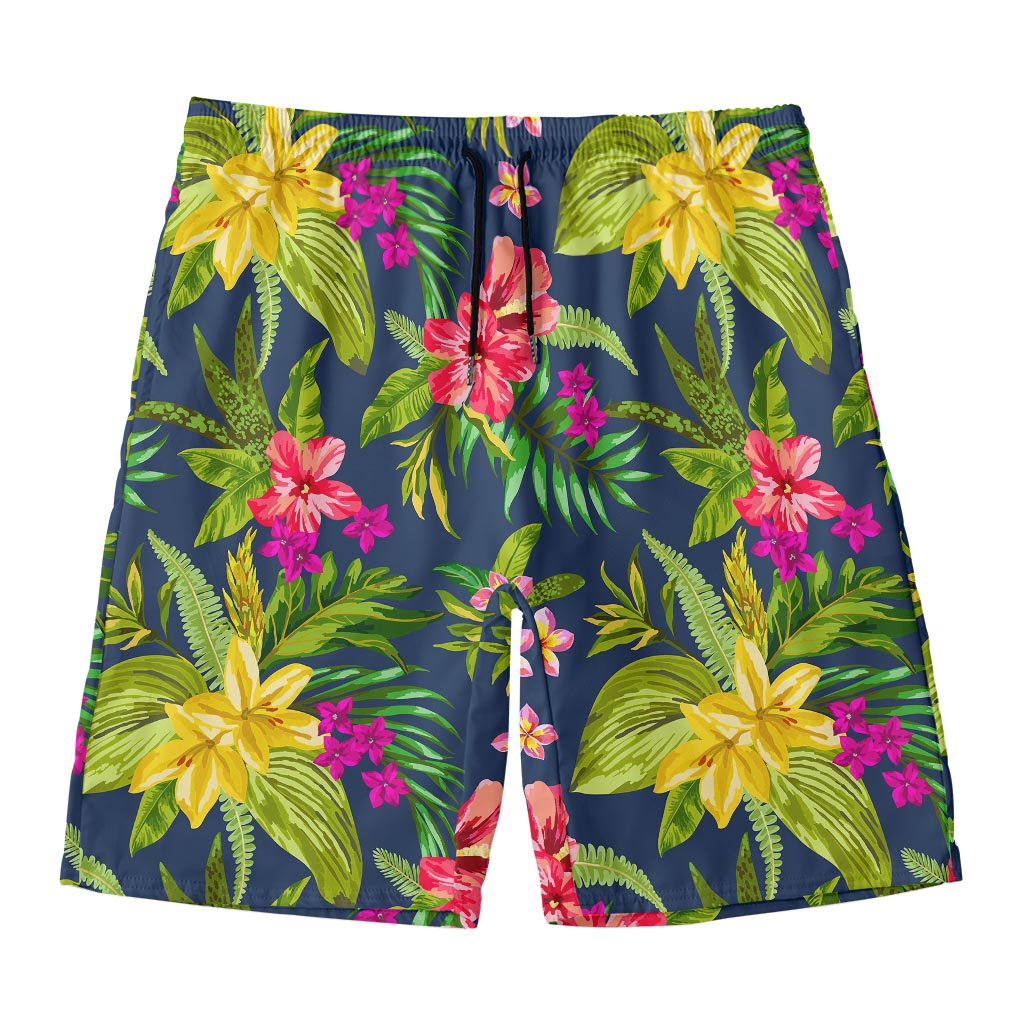 Aloha Hawaiian Flowers Pattern Print Men's Swim Trunks