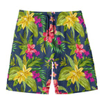 Aloha Hawaiian Flowers Pattern Print Men's Swim Trunks