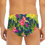 Aloha Hawaiian Flowers Pattern Print Men's Triangle Swim Briefs