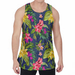 Aloha Hawaiian Flowers Pattern Print Men's Velvet Tank Top