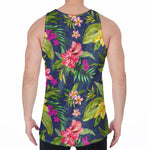 Aloha Hawaiian Flowers Pattern Print Men's Velvet Tank Top
