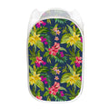 Aloha Hawaiian Flowers Pattern Print Mesh Laundry Hamper