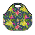 Aloha Hawaiian Flowers Pattern Print Neoprene Lunch Bag