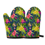 Aloha Hawaiian Flowers Pattern Print Oven Mitts