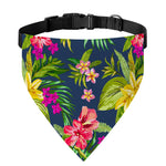 Aloha Hawaiian Flowers Pattern Print Over The Collar Dog Bandana